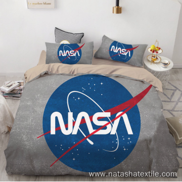 NASA astronaut digital printing brushed bedding set